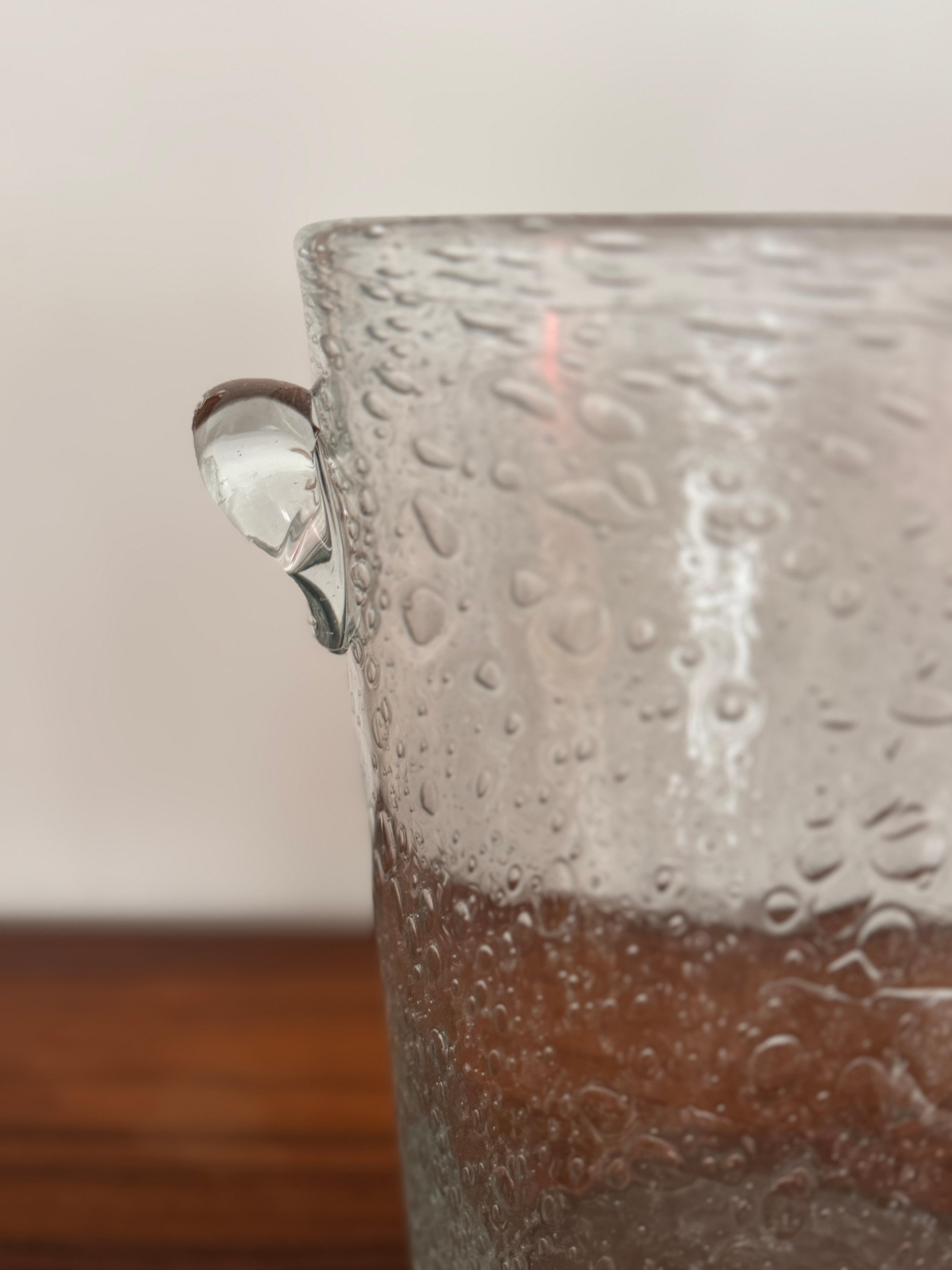 Bubbled Glass Champagne Bucket in the Style of Biot, France, circa 1960 For Sale 1