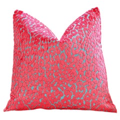 Bubblegum Leopard Velvet Throw Pillows by Nicholas Wolfe