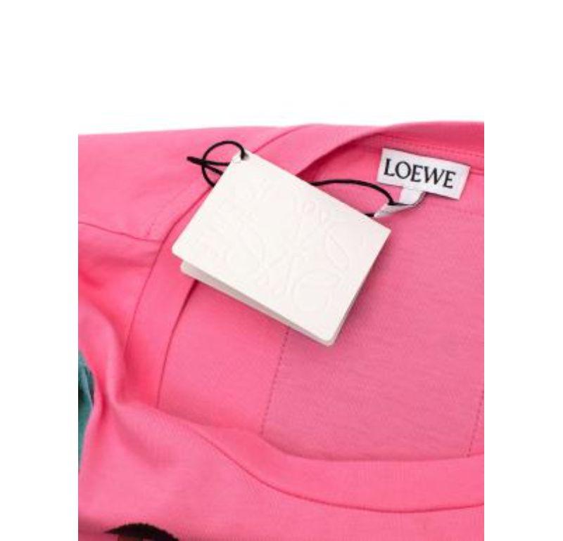 Camiseta Loewe rosa chicle de punto de algodón SS22 Show-on-a-Shirt en venta 4