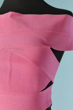 Bubblegum pink rayon knit mini dress ALEXANDRE VAUTHIER