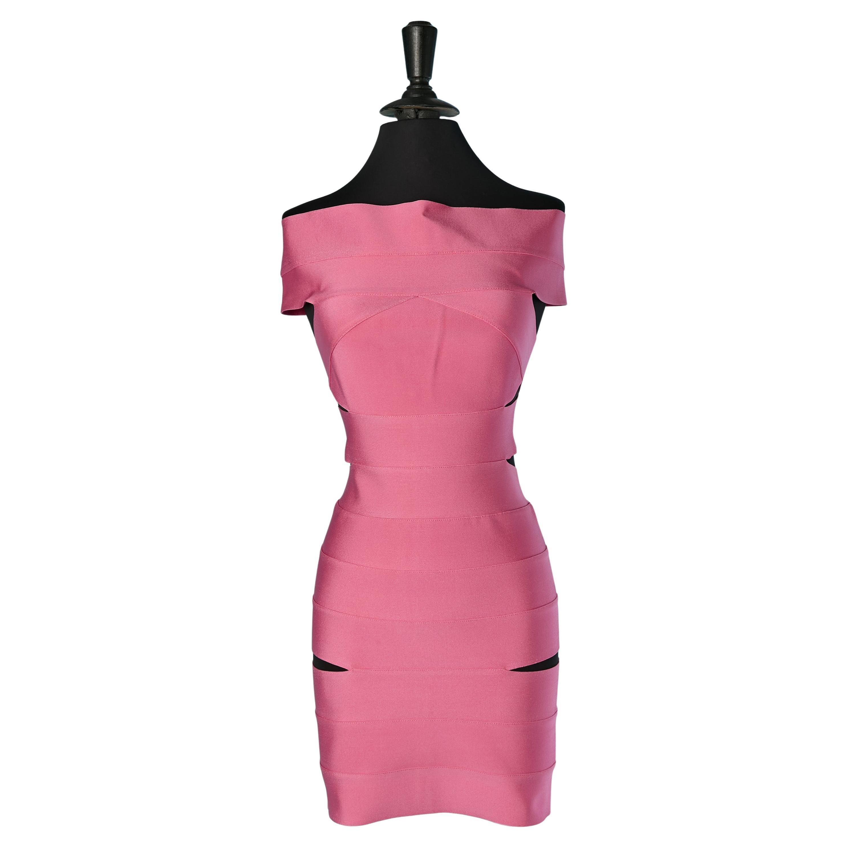 Bubblegum pink rayon knit mini dress ALEXANDRE VAUTHIER
