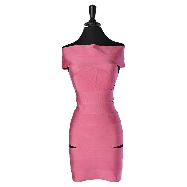 alexandre vauthier pink dress Velvet draped midi dress in pink - Alexandre Vauthier