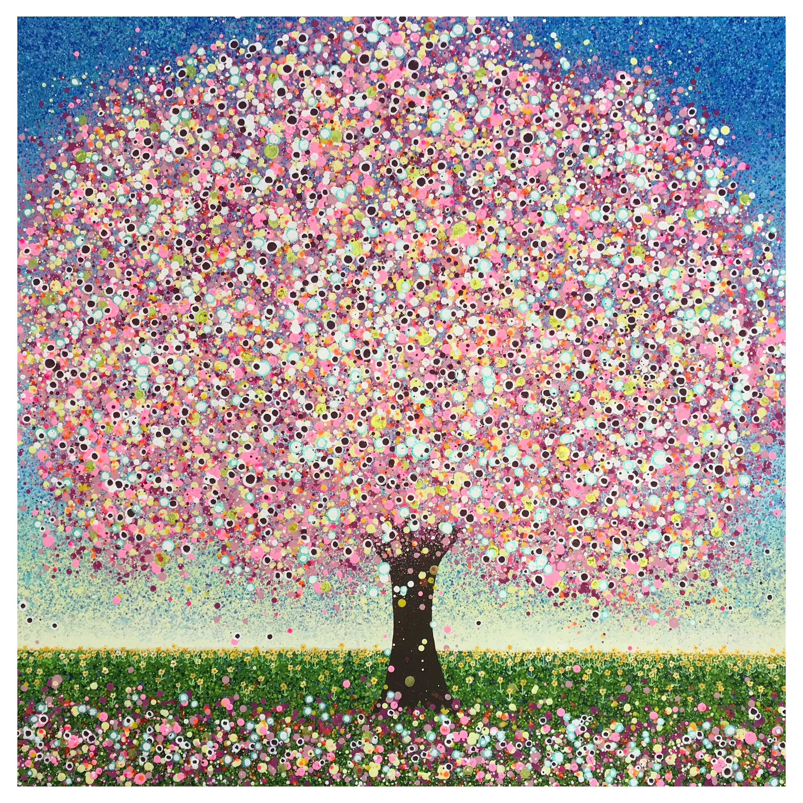 Bubblegum Summer, Contemporary Tree Painting