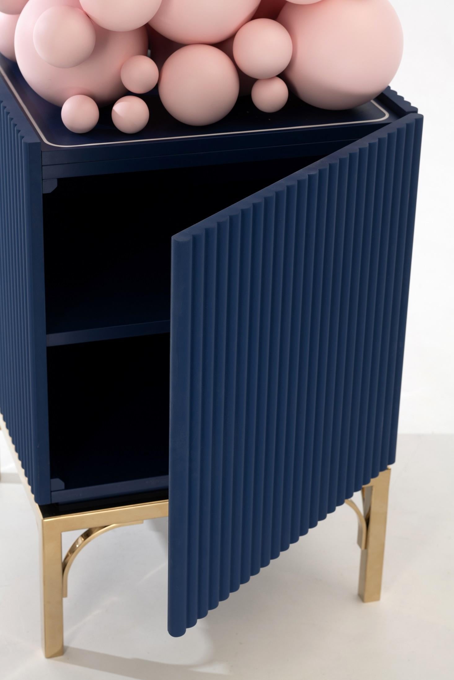 Bubbles Cabinet with Brass Legs, Amazing Design for Your Interior For Sale 3