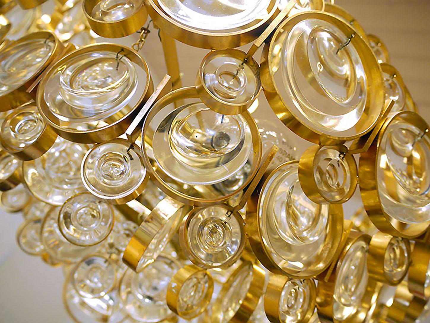 Bubbles Chandelier Crystal & Gilt Brass by Gaetano Sciolari, Palwa, Germany 1960 For Sale 5