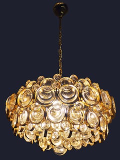 Bubbles-Kronleuchter aus Kristall und vergoldetem Messing von Gaetano Sciolari, Palwa, Deutschland 1960