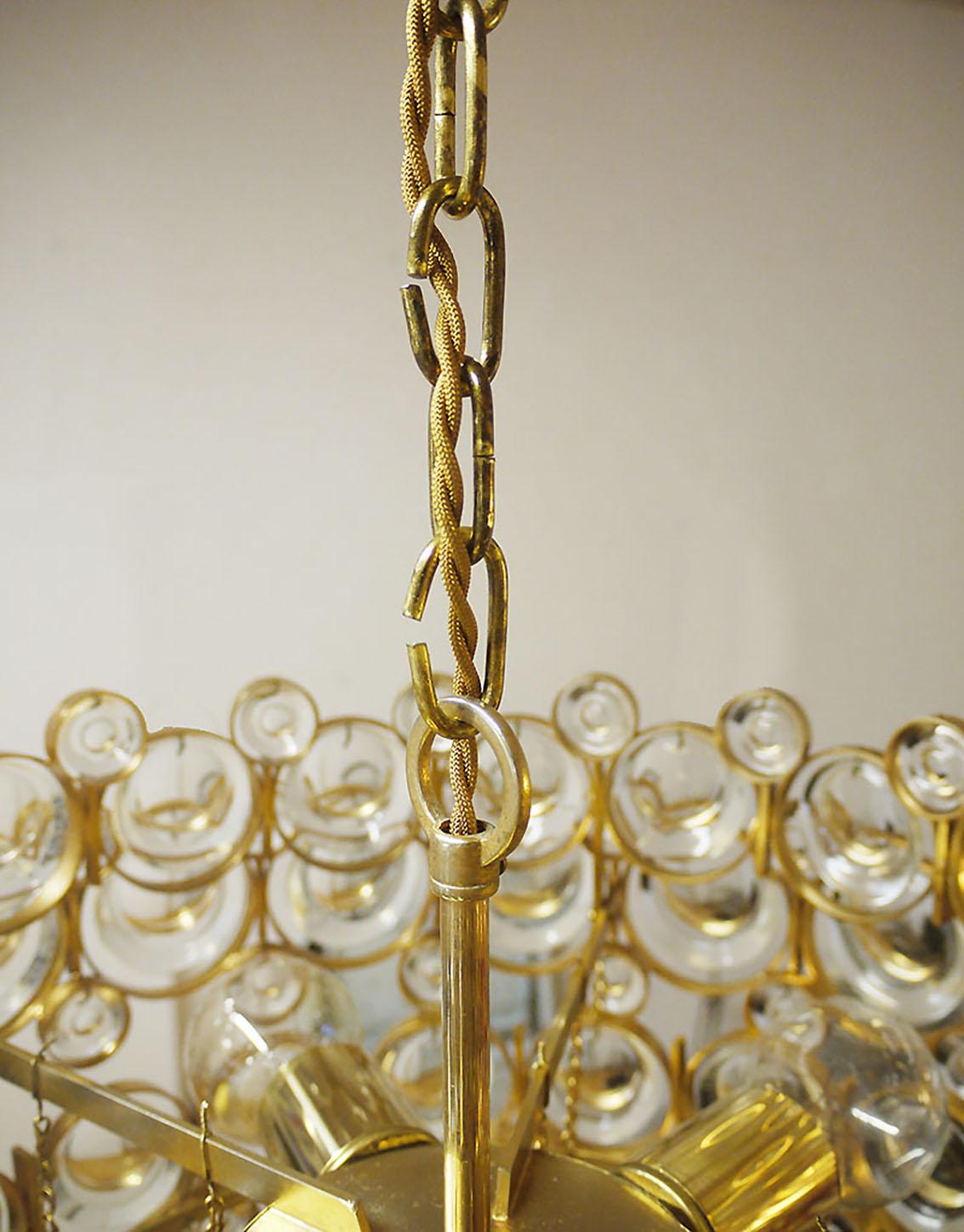 Bubbles Chandelier Crystal & Gilt Brass by Gaetano Sciolari, Palwa, Germany 1960 For Sale 3