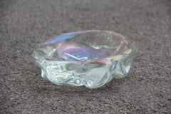 Bubbles Heavy Murano Glass Bowl Seguso Iridescent 1950 Transparent