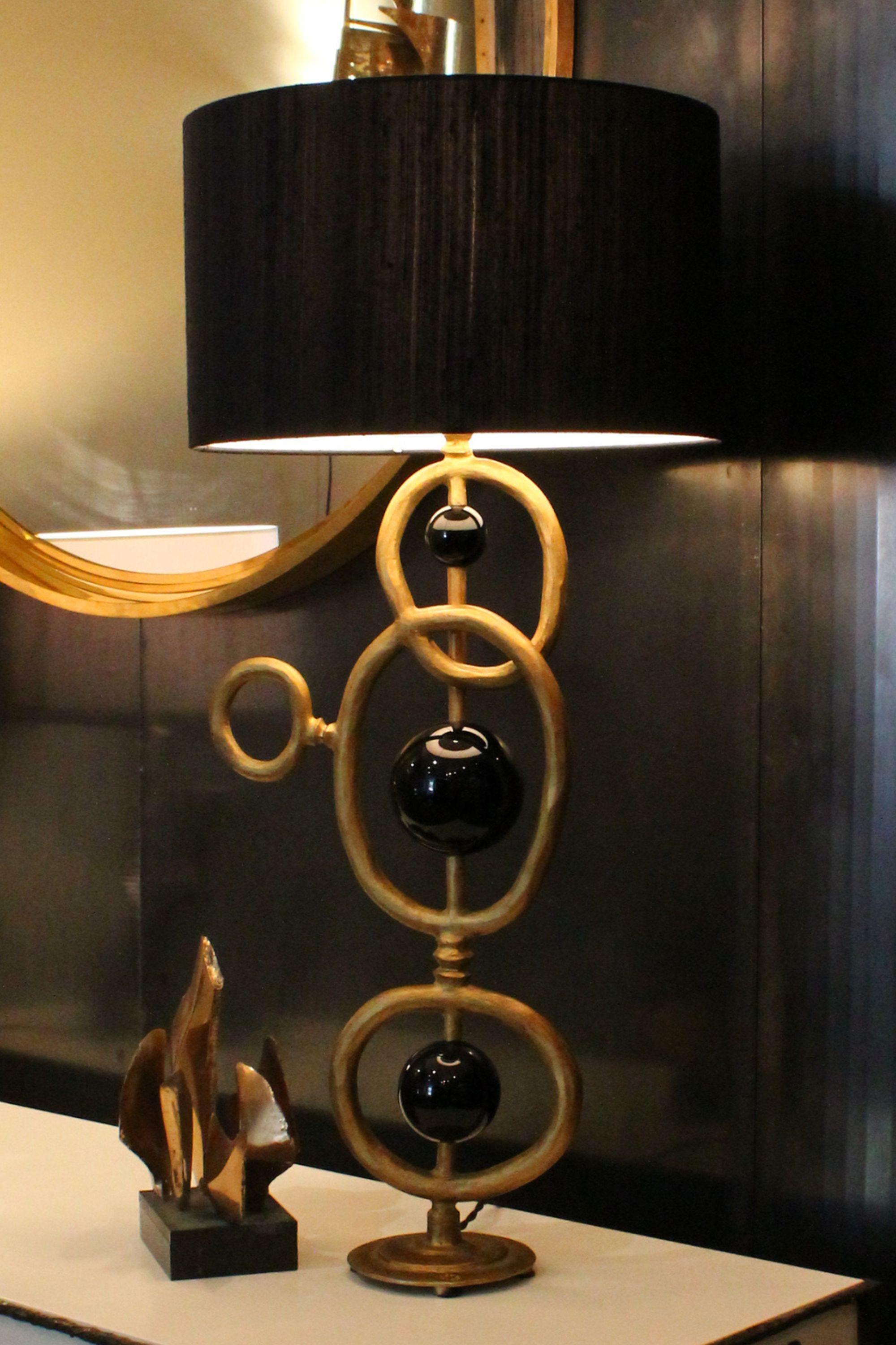 French Bubbles Obsidian Lamp by Romain Barré For Sale