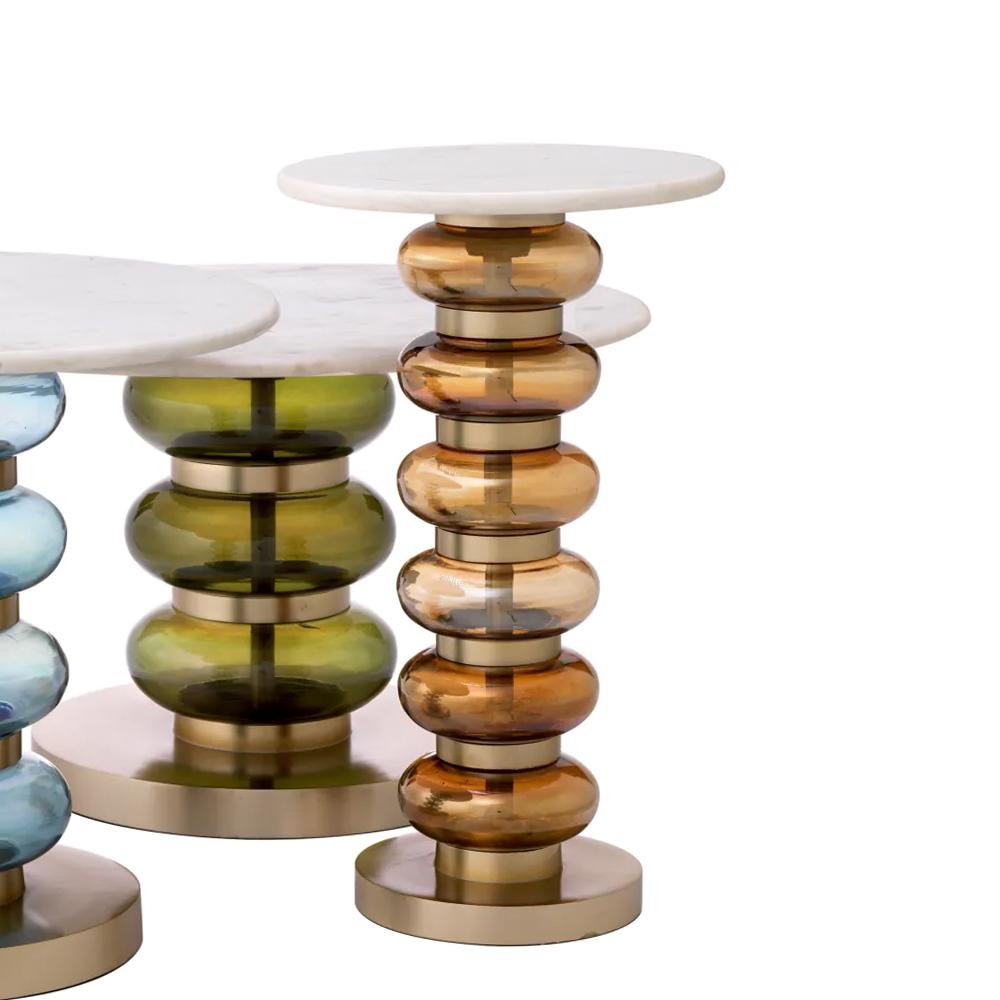 Hand-Crafted Bubbles Set of 3 Side Table For Sale