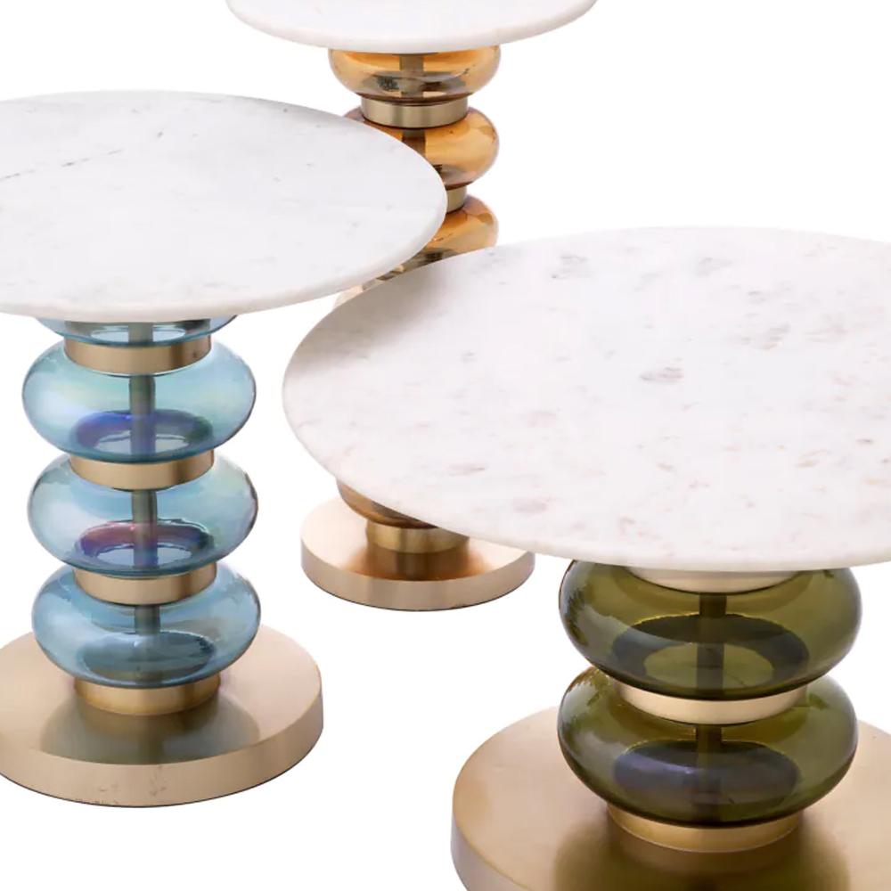 Contemporary Bubbles Set of 3 Side Table For Sale