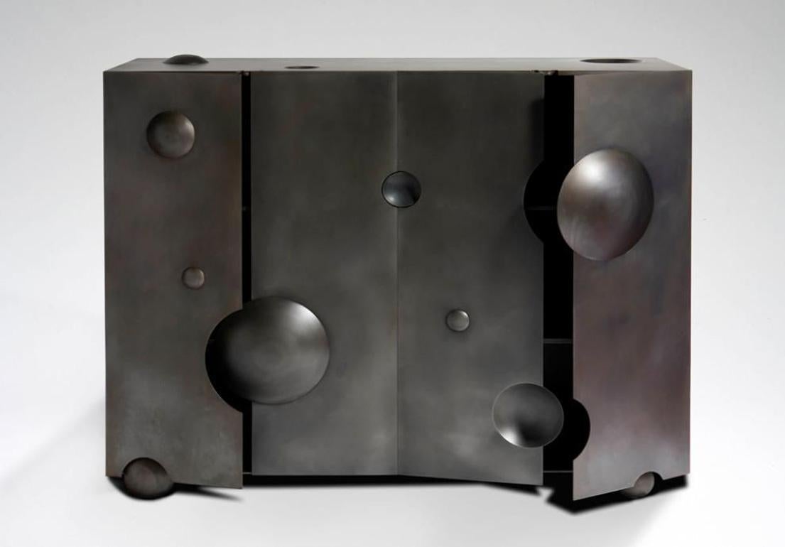 French Bubbles Sideboard. Patinated steel. Mattia Bonetti