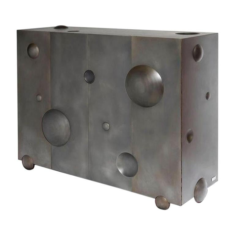 Bubbles Sideboard. Patinated steel. Mattia Bonetti For Sale