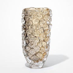 Vase en verre texturé bronze et taupe, Allister Malcolm
