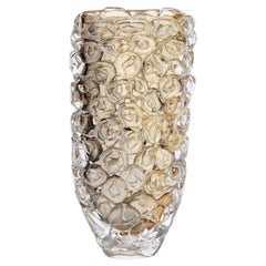 Bubblewrap Autumnal, bronze & taupe textured glass vase by Allister Malcolm