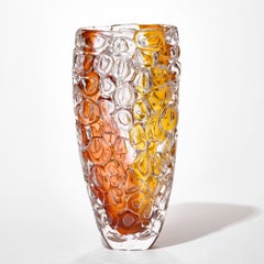 Bubblewrap Autumnal in Gold Ochre & Aurora Blush, vaso in vetro di Allister Malcolm