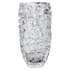 Bubblewrap Glacial, vaso in vetro soffiato a mano trasparente e grigio ghiaccio di Allister Malcolm