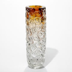 Vase Bubblewrap in Amber & Clear Ombre, en verre soufflé à la main par Allister Malcolm