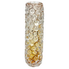 Bubblewrap in Amber Ombre, a textured glass sculptural vase by Allister Malcolm