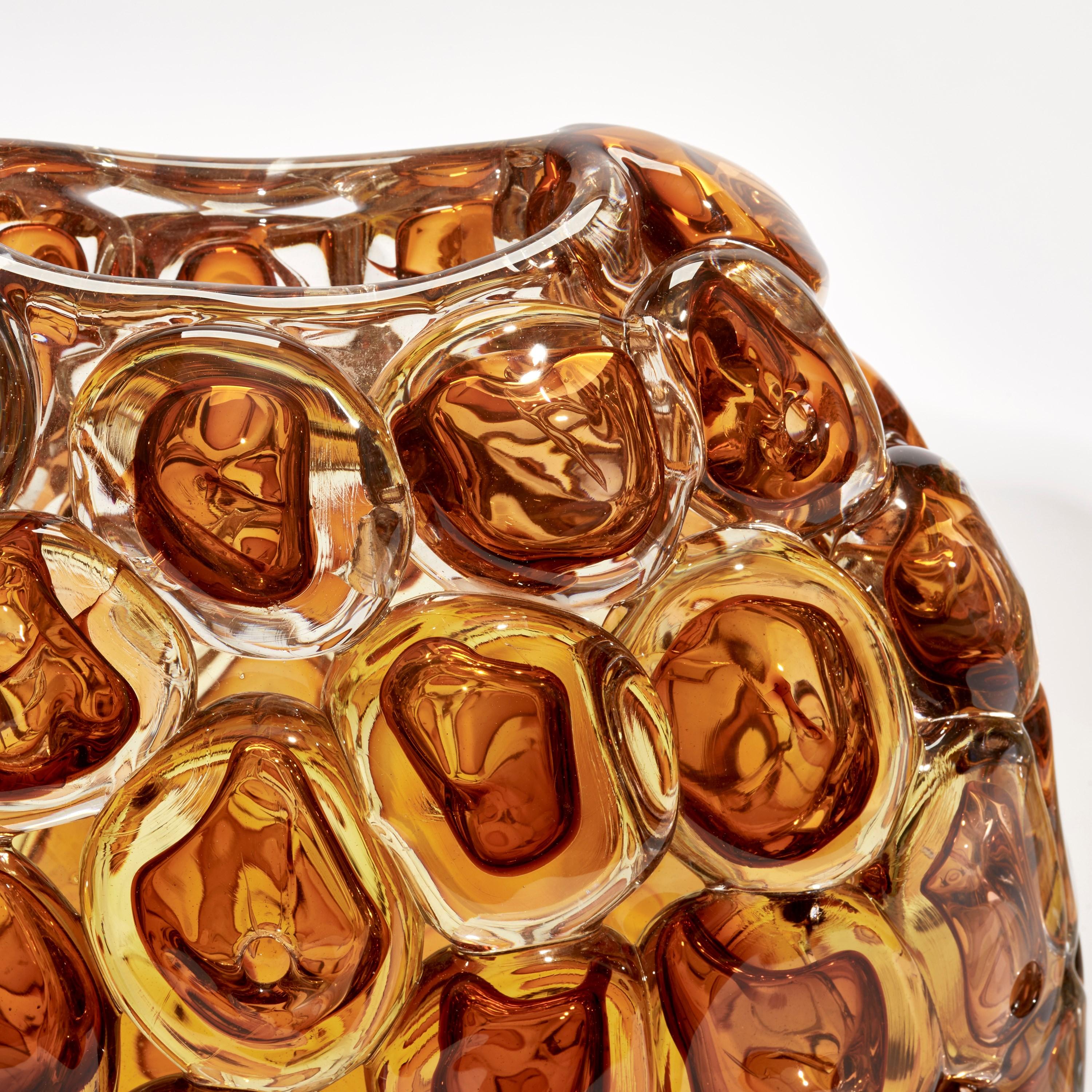 Organic Modern Bubblewrap in Burnt Orange, an Amber / Orange Glass Vase by Allister Malcolm