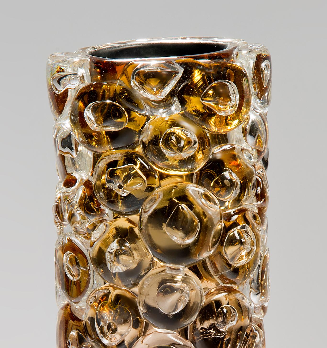 Bubblewrap in Gold, a Unique pink, gold & silver glass Vase by Allister Malcolm 2