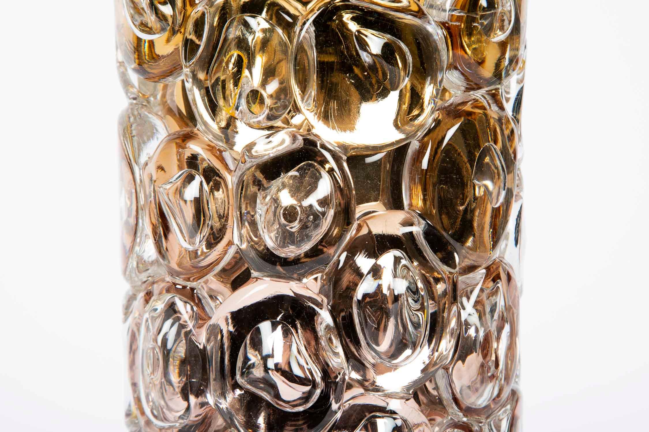 Bubblewrap in Gold, a Unique pink, gold & silver glass Vase by Allister Malcolm In New Condition In London, GB