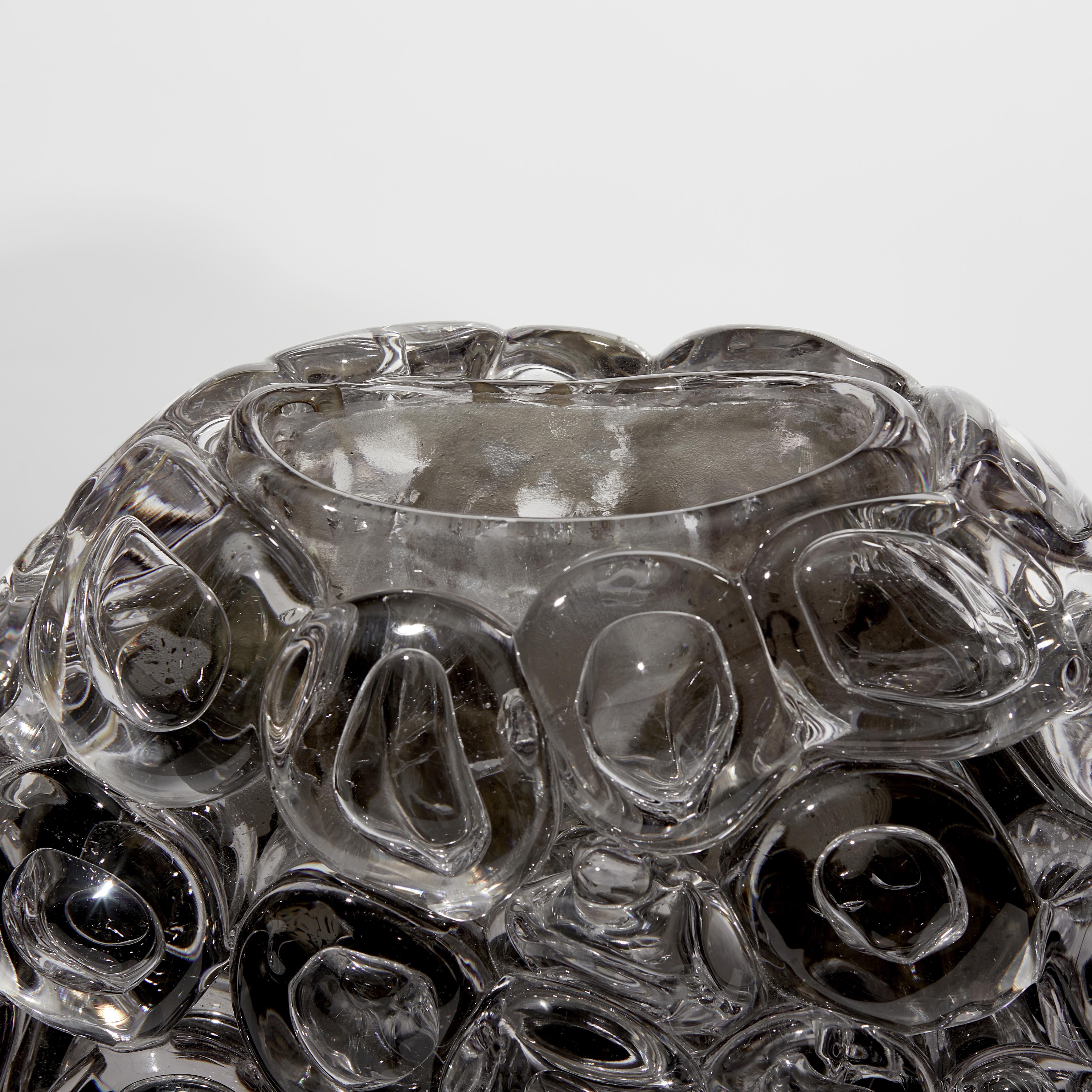 Bubblewrap in Monochrome I, a Silver and Clear Glass Vase by Allister Malcolm 2