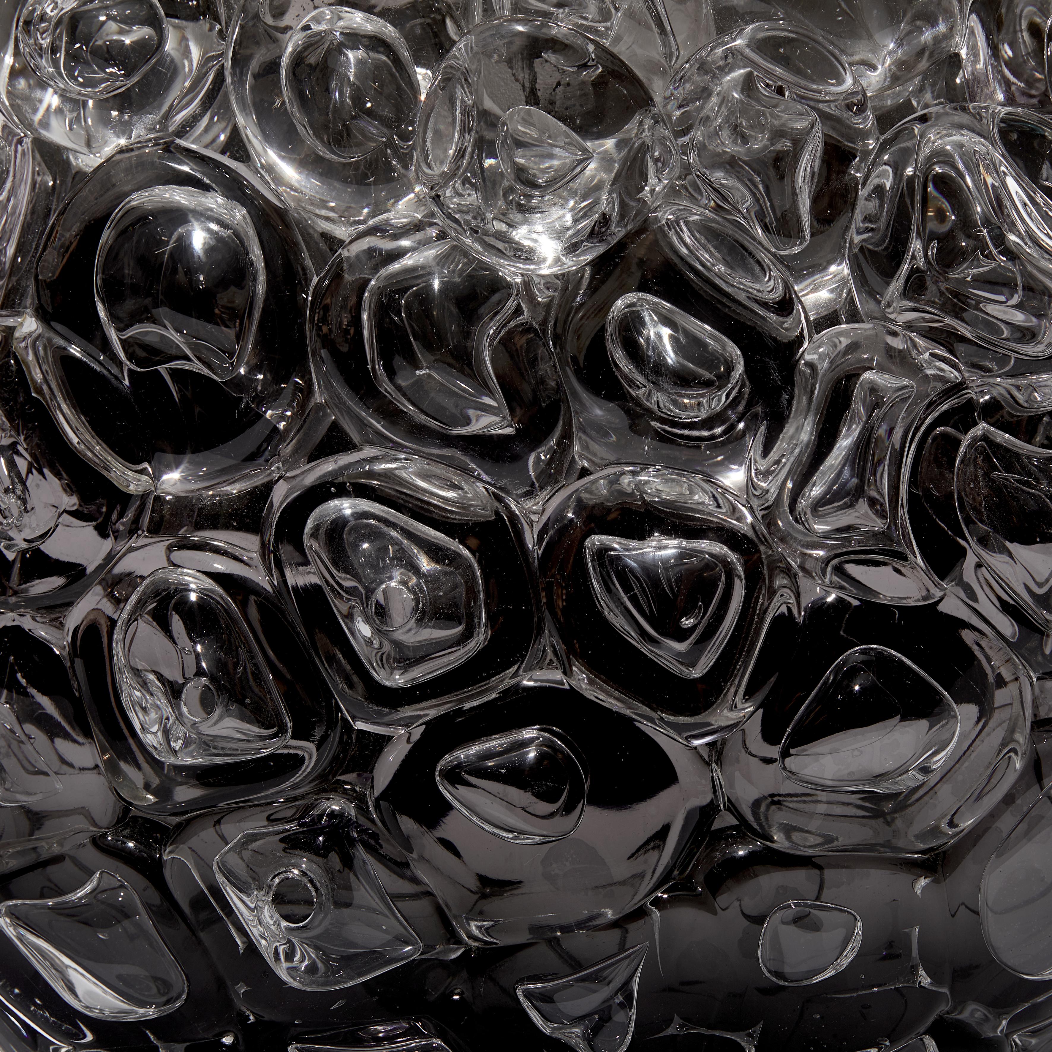 Bubblewrap in Monochrome I, a Silver and Clear Glass Vase by Allister Malcolm 3