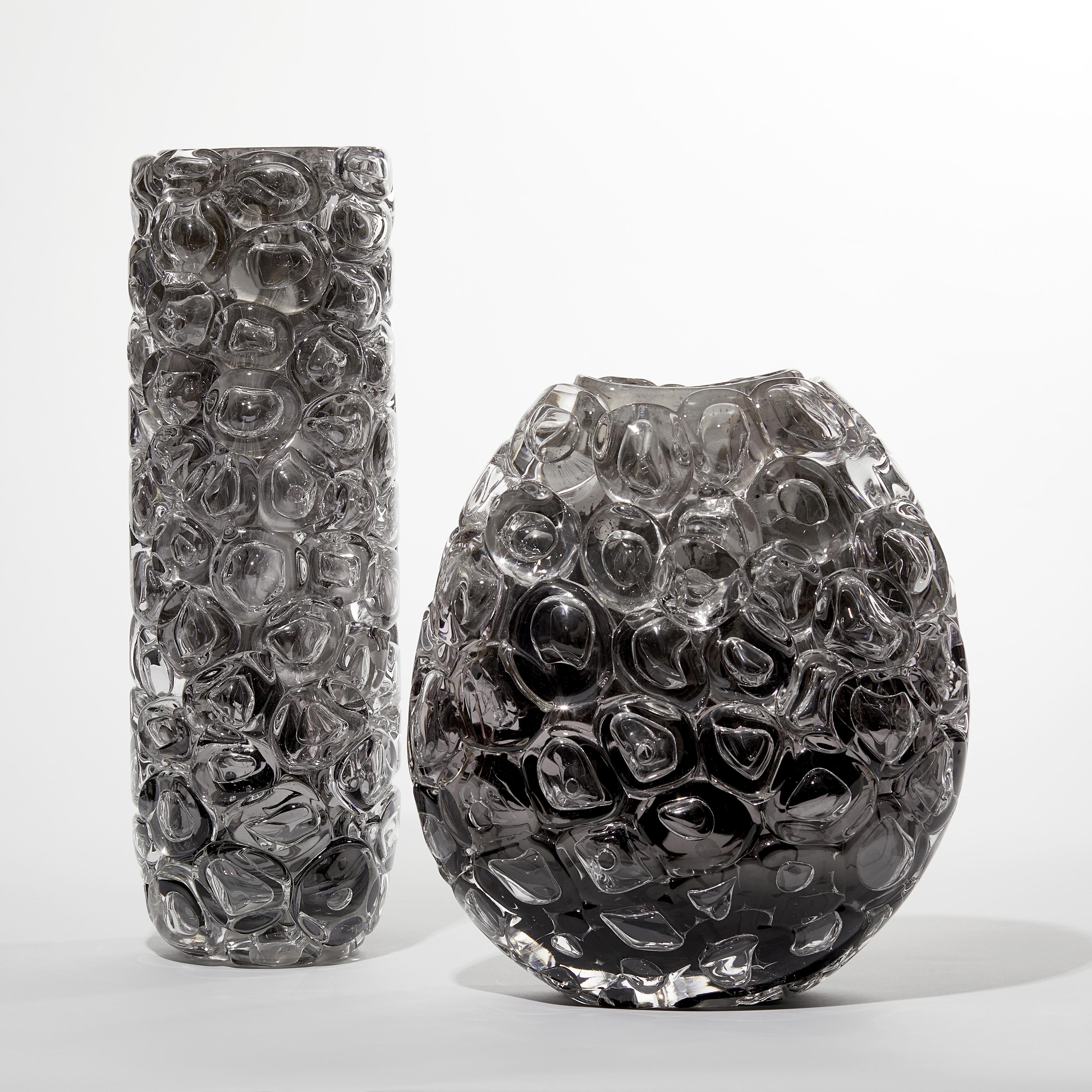 Bubblewrap in Monochrome I, a Silver and Clear Glass Vase by Allister Malcolm 4