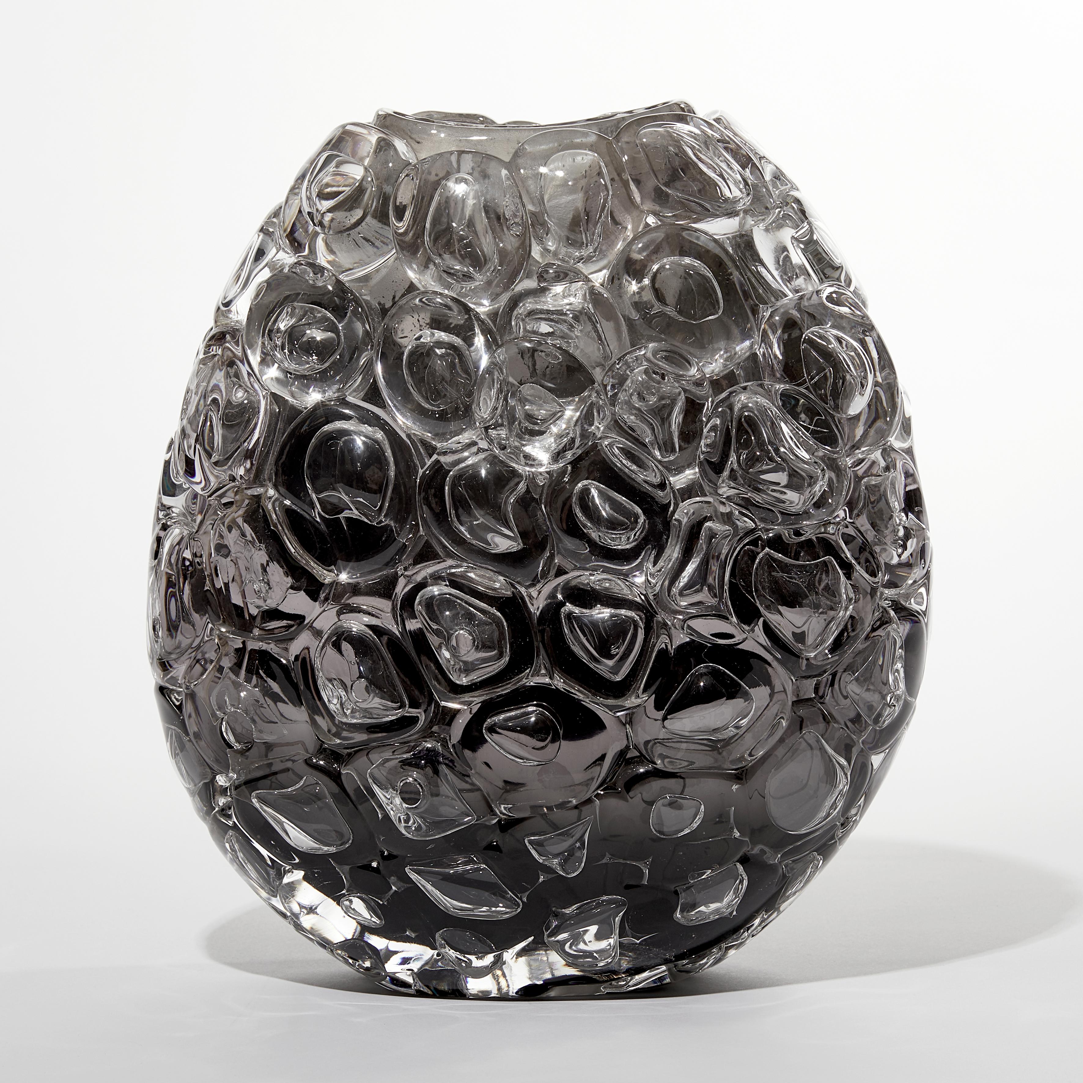 Bubblewrap in Monochrome I, a Silver and Clear Glass Vase by Allister Malcolm 1