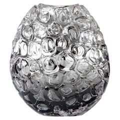 Bubblewrap in Monochrome I, a Silver and Clear Glass Vase by Allister Malcolm