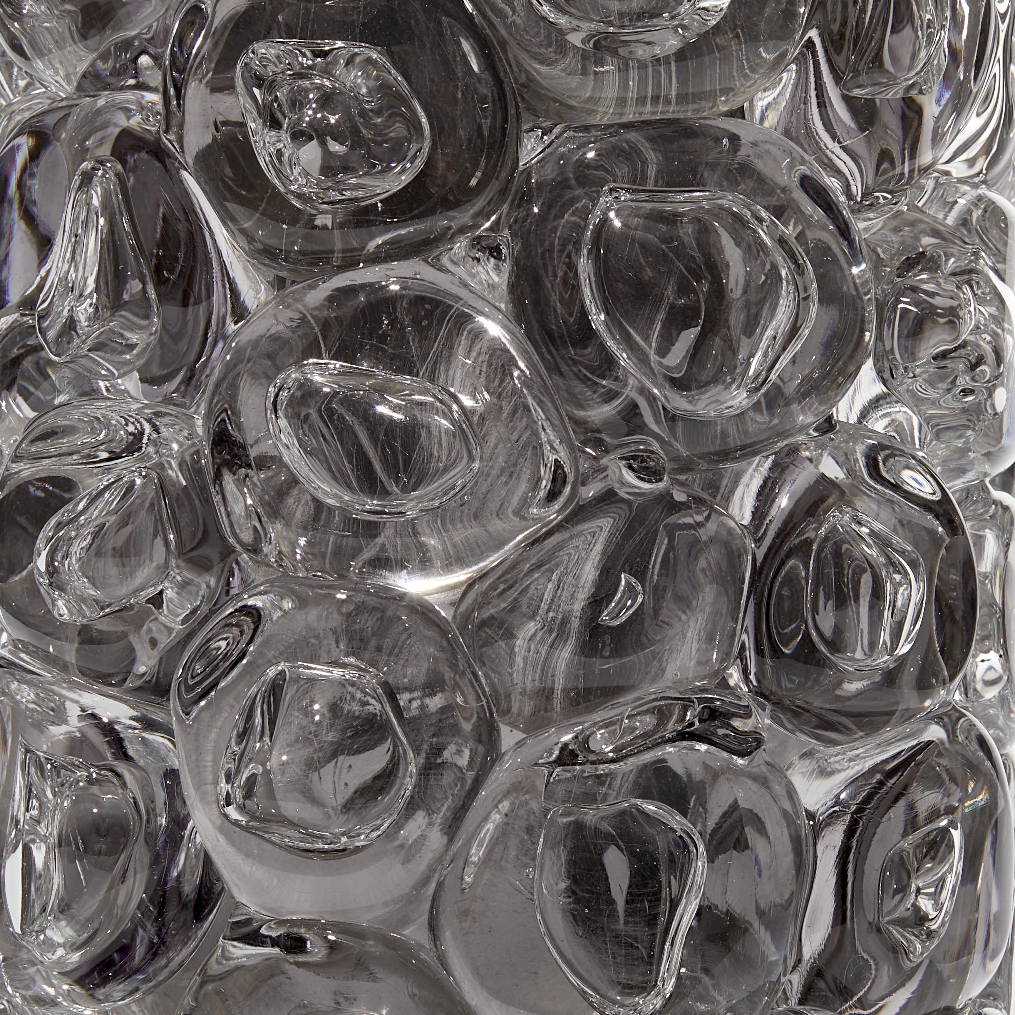 Bubblewrap in Monochrome II, a Silver and Clear Glass Vase by Allister Malcolm 4