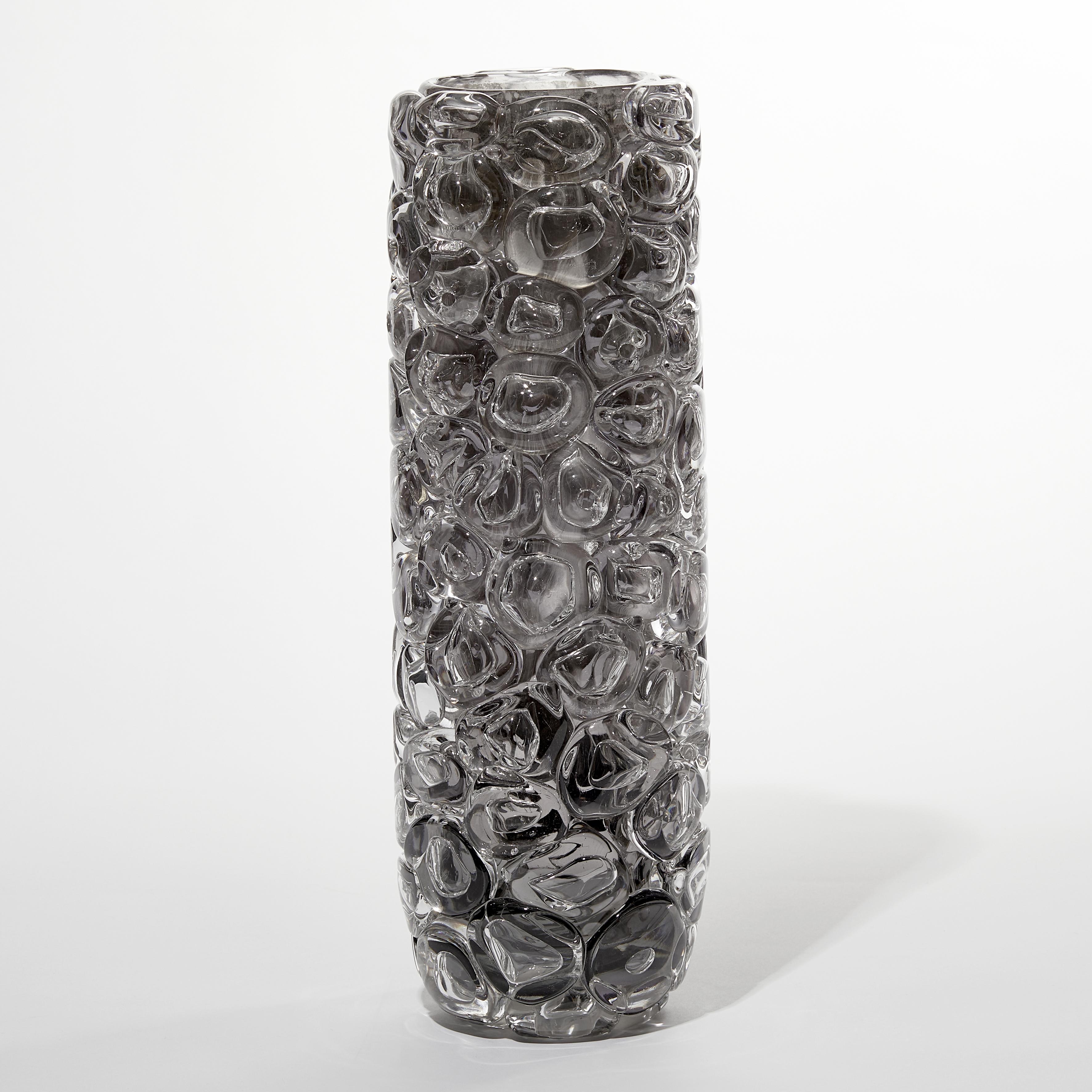 Bubblewrap in Monochrome II, a Silver and Clear Glass Vase by Allister Malcolm 1
