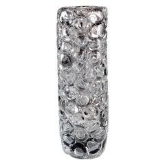 Bubblewrap in Monochrome II, eine Vase aus Silber und klarem Glas von Allister Malcolm