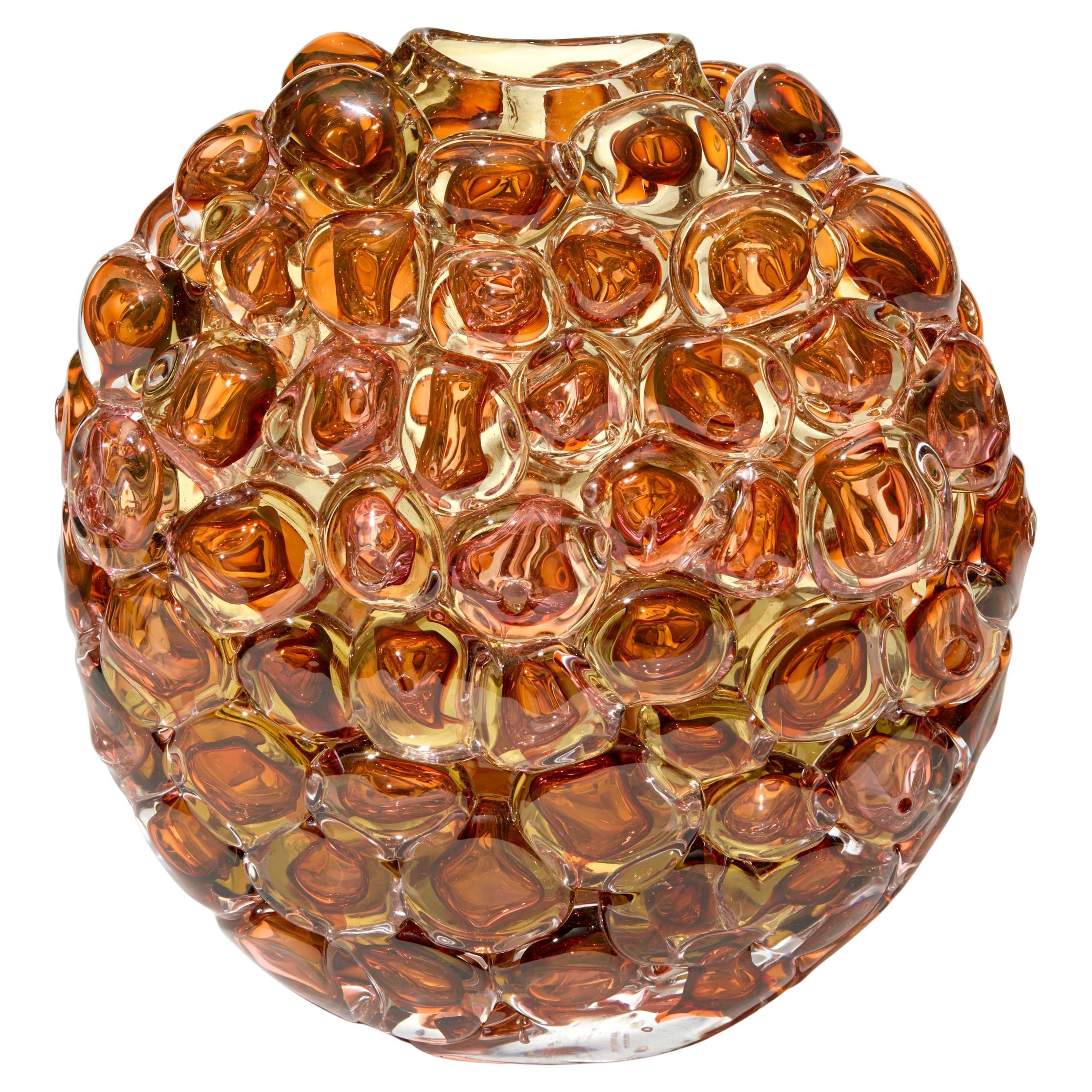 Bubblewrap in Olivin Ombre & Aurora II, handblown glass vase by Allister Malcolm