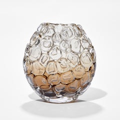 Bubblewrap in Olivin Ombre I, Clear & Warm Brown Glass Vase by Allister Malcolm