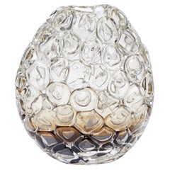 Bubblewrap in Olivin Ombre II, Clear, Bronze & Brown Vase by Allister Malcolm