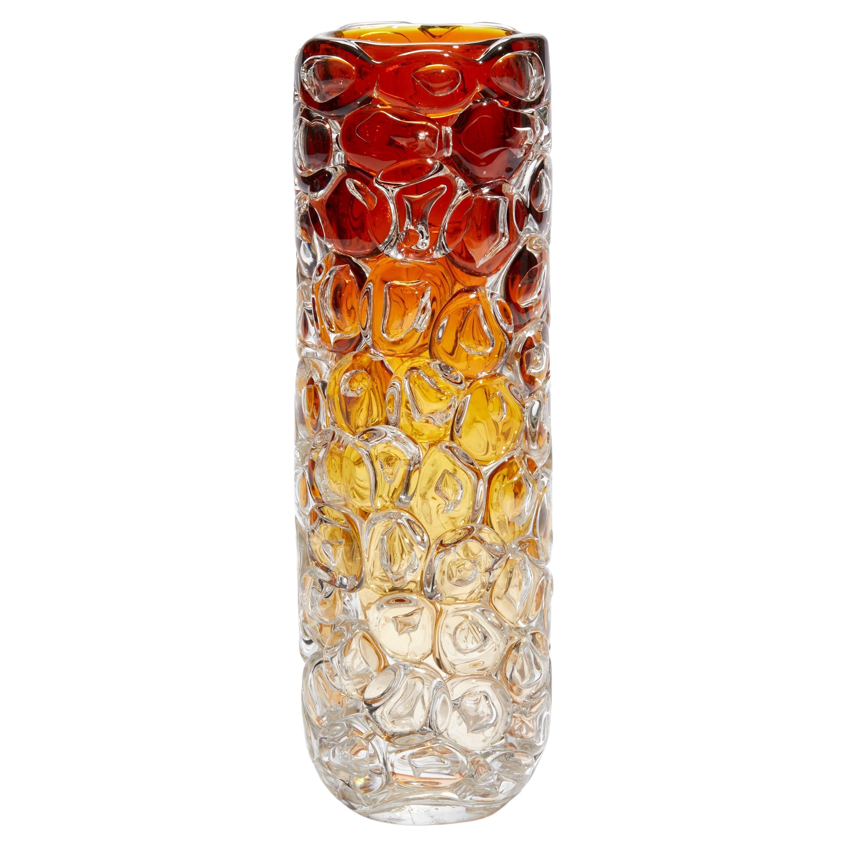 Bubblewrap in Yellow & Orange, an Amber / Orange Glass Vase by Allister Malcolm