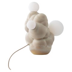 Bubbly Botryoidal Ceramic Table Lamp in Cream Custom Glaze by Forma Rosa Studio
