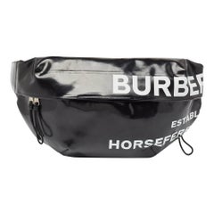 Buberry Black Coated Fabric XL Sonny Belt Sling Bag