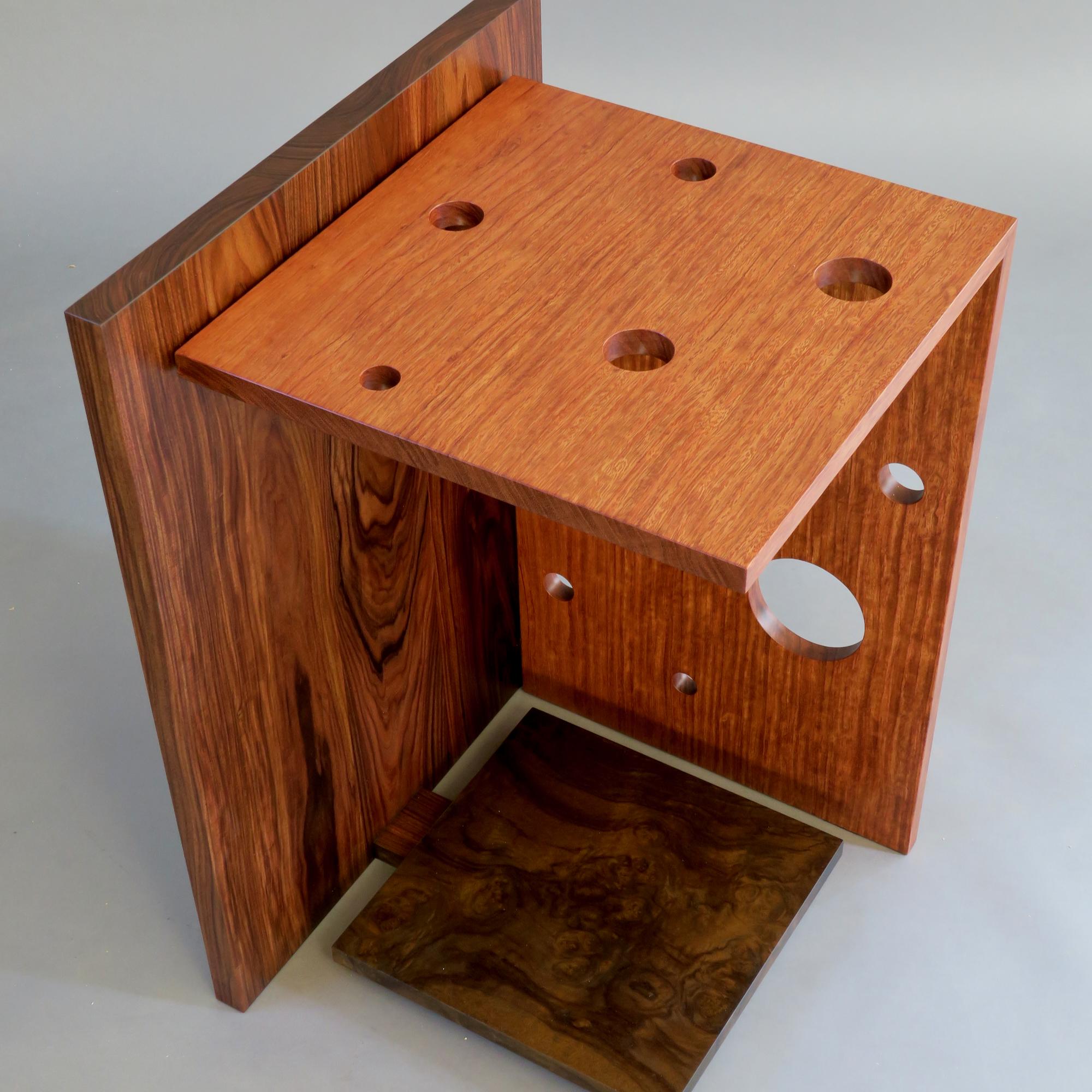 Mid-Century Modern Bubinga Pau Ferro Side Table by Thomas Throop  Black Creek Designs  In Stock For Sale