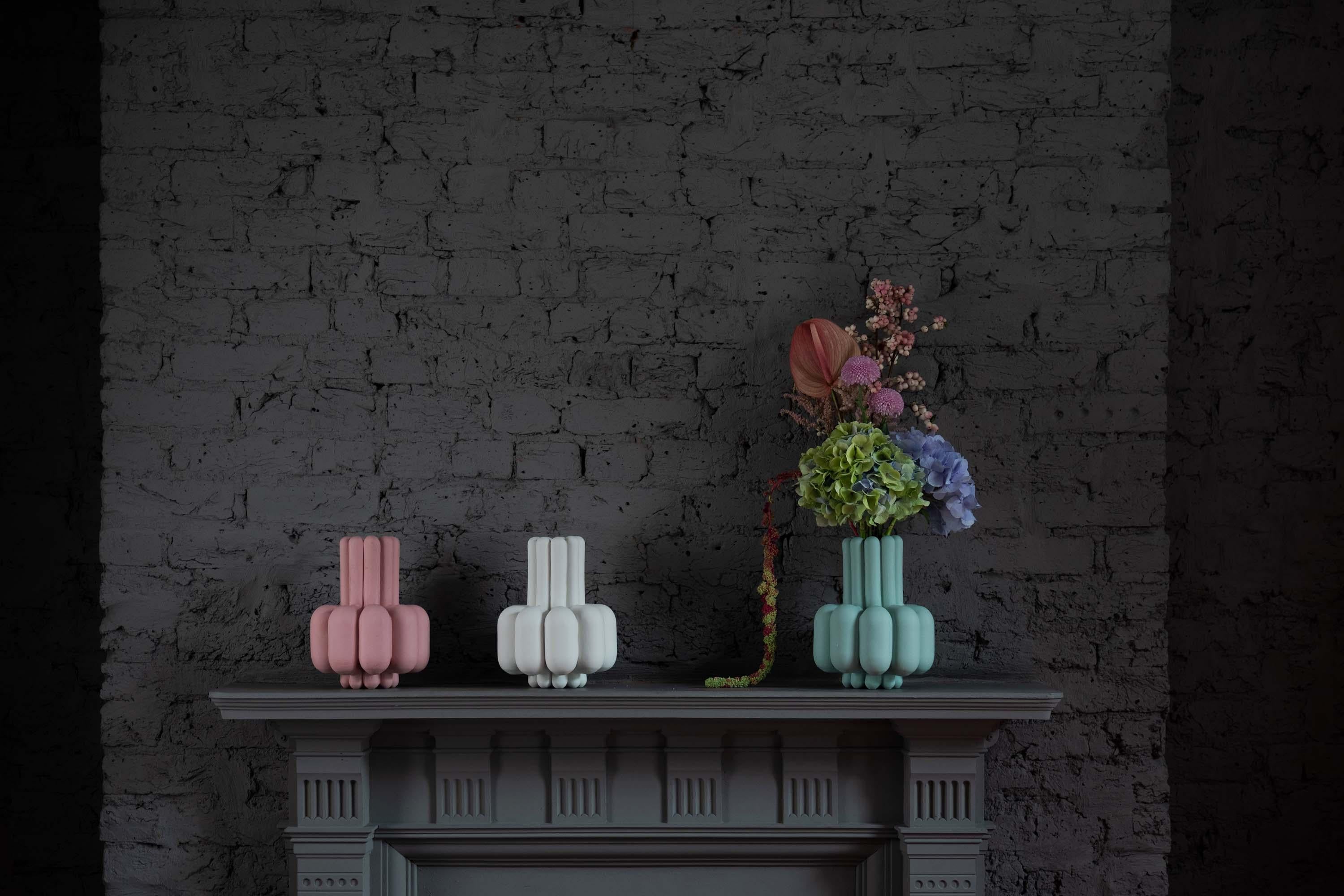 British Bubu Vase, Porcelain, Organic, Pink colour, in Stock by Lara Bohinc For Sale