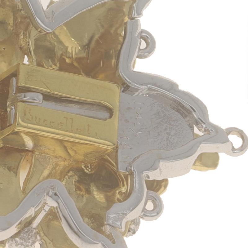 Buccelati Akoya Pearl Floral Tab Box Clasp Yellow Gold 18k Golden Leaves For Sale 2