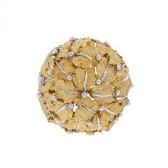 Buccelatti Vintage Leaf Dome Chiusura a triplo filo in oro giallo 18k per perle/perline