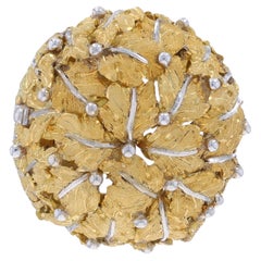 Buccelatti Vintage Leaf Dome Dreifach-Strangschließe Gelbgold 18k für Perlen/Beads