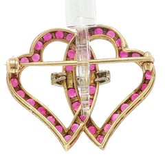 Buccelatti Witches Heart Brooch Diamond Accent 18K Yellow Gold