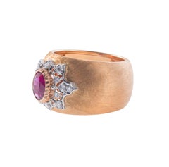 Buccellati 1.05ct Burma Ruby Diamond Gold Ring