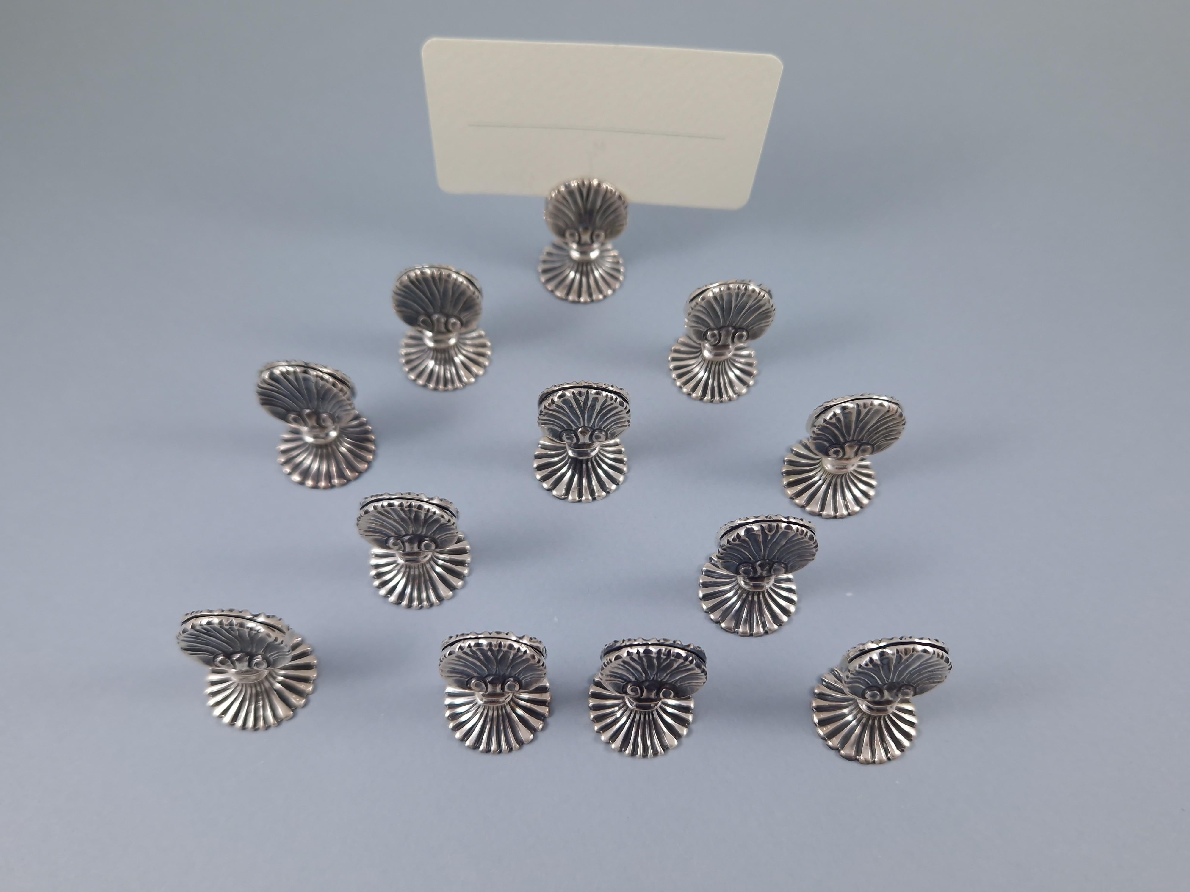 Italian Buccellati - 12 Sterling Silver Place Card Holders