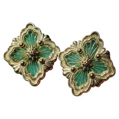 Buccellati Orecchini a clip in oro 18 carati Opera Tulle - Amazzonite