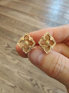 BUCCELLATI 18 karat gold clip earrings Opera Tulle